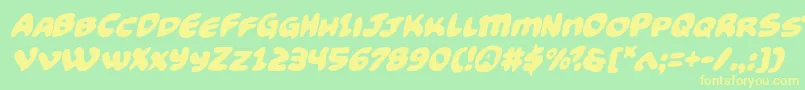 Funnypagesital Font – Yellow Fonts on Green Background