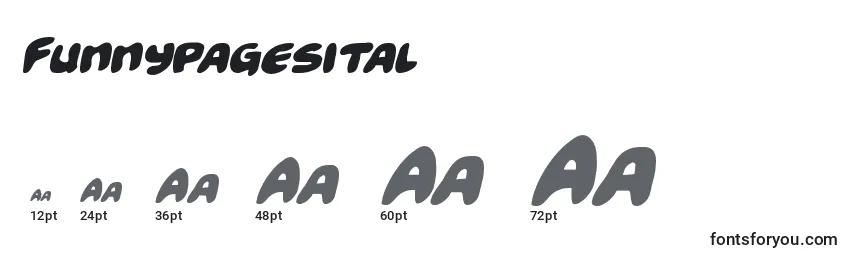 Funnypagesital Font Sizes