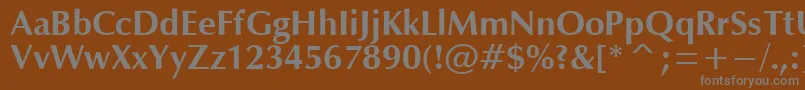 OpiumBold-fontti – harmaat kirjasimet ruskealla taustalla