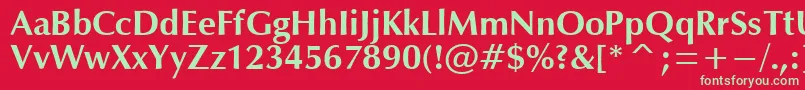 フォントOpiumBold – 赤い背景に緑の文字