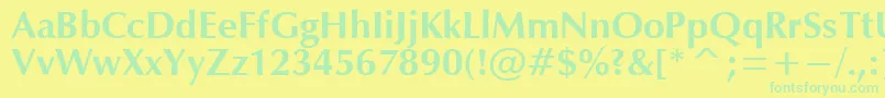 フォントOpiumBold – 黄色い背景に緑の文字