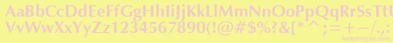 OpiumBold-fontti – vaaleanpunaiset fontit keltaisella taustalla