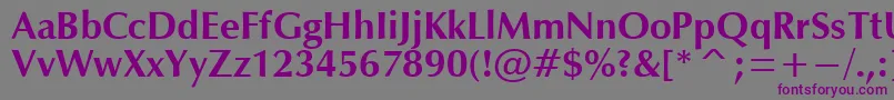 フォントOpiumBold – 紫色のフォント、灰色の背景