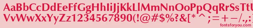 フォントOpiumBold – ピンクの背景に赤い文字