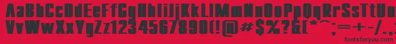 CompactExBold Font – Black Fonts on Red Background