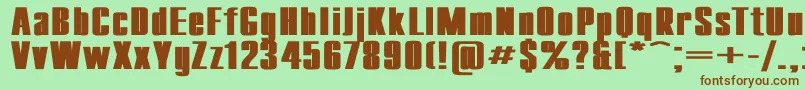 CompactExBold Font – Brown Fonts on Green Background