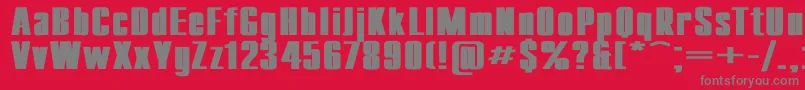 CompactExBold Font – Gray Fonts on Red Background