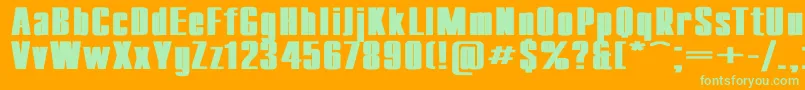 CompactExBold Font – Green Fonts on Orange Background