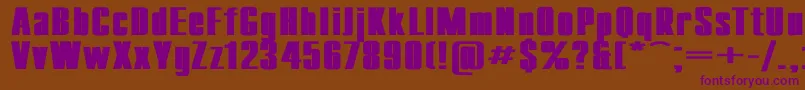 CompactExBold Font – Purple Fonts on Brown Background