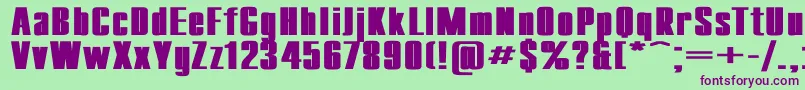 CompactExBold Font – Purple Fonts on Green Background