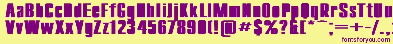 CompactExBold Font – Purple Fonts on Yellow Background