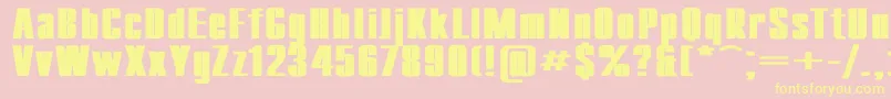 CompactExBold Font – Yellow Fonts on Pink Background