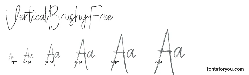 VerticalBrushyFree Font Sizes