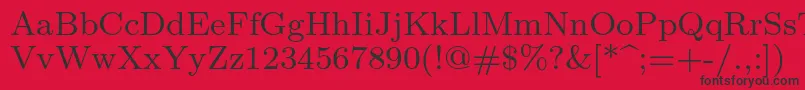 フォントLmroman8Regular – 赤い背景に黒い文字