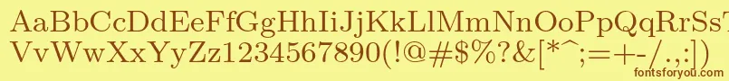 Lmroman8Regular Font – Brown Fonts on Yellow Background