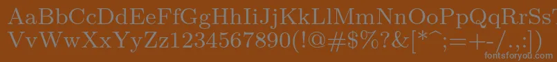 フォントLmroman8Regular – 茶色の背景に灰色の文字