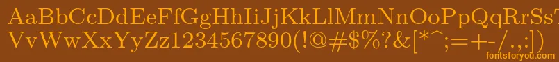 Шрифт Lmroman8Regular – оранжевые шрифты на коричневом фоне