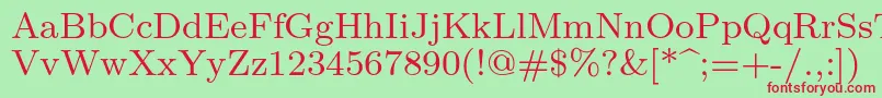 Lmroman8Regular Font – Red Fonts on Green Background