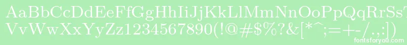 Lmroman8Regular Font – White Fonts on Green Background