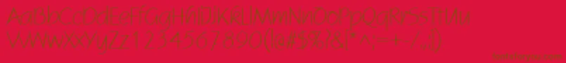 StatusRegularDb-fontti – ruskeat fontit punaisella taustalla