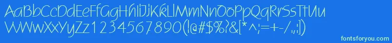 StatusRegularDb Font – Green Fonts on Blue Background