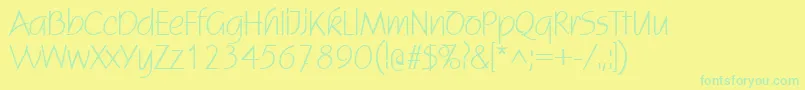 StatusRegularDb-Schriftart – Grüne Schriften auf gelbem Hintergrund