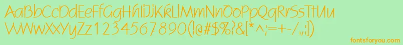 StatusRegularDb Font – Orange Fonts on Green Background