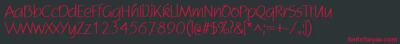 StatusRegularDb Font – Red Fonts on Black Background