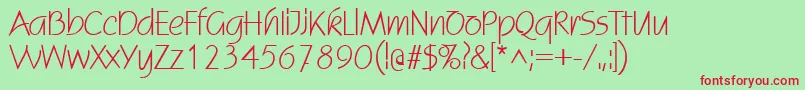 StatusRegularDb Font – Red Fonts on Green Background