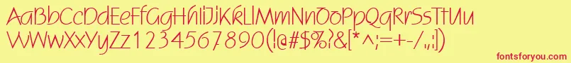 StatusRegularDb Font – Red Fonts on Yellow Background