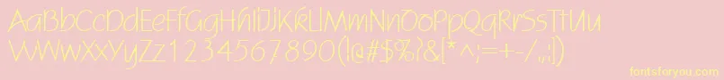 StatusRegularDb Font – Yellow Fonts on Pink Background