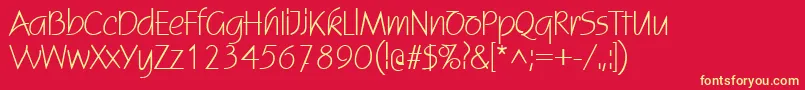 StatusRegularDb Font – Yellow Fonts on Red Background