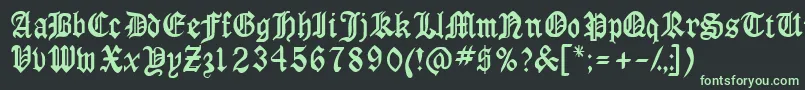 Anglossk Font – Green Fonts on Black Background