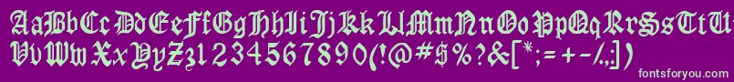 Anglossk Font – Green Fonts on Purple Background