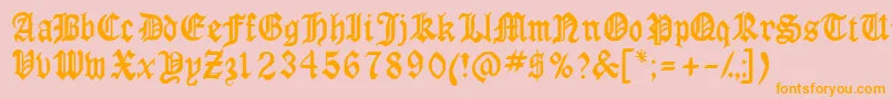 Anglossk Font – Orange Fonts on Pink Background