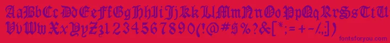 Anglossk Font – Purple Fonts on Red Background