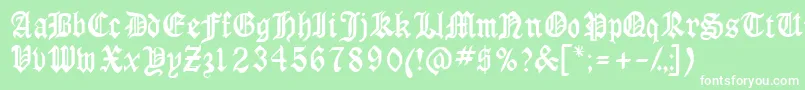 Anglossk Font – White Fonts on Green Background