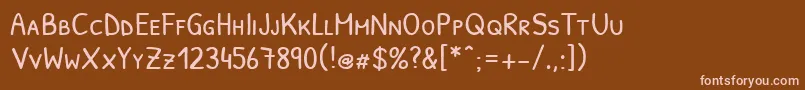 PatrickhandscRegular Font – Pink Fonts on Brown Background