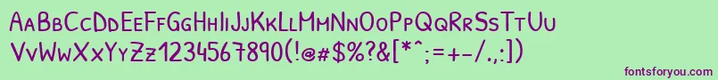 PatrickhandscRegular Font – Purple Fonts on Green Background