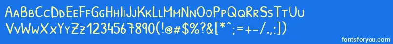 PatrickhandscRegular Font – Yellow Fonts on Blue Background