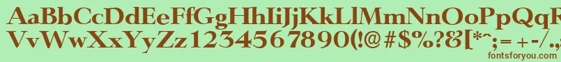 Шрифт LingwoodserialXboldRegular – коричневые шрифты на зелёном фоне