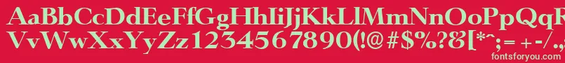 フォントLingwoodserialXboldRegular – 赤い背景に緑の文字