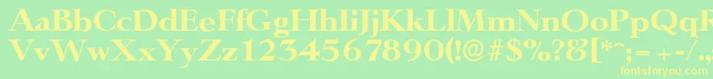 LingwoodserialXboldRegular Font – Yellow Fonts on Green Background