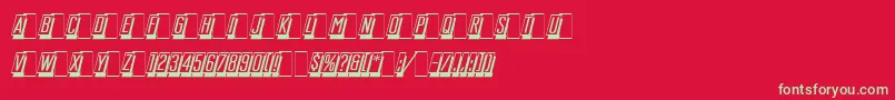 フォントMastercardLetPlain.1.0 – 赤い背景に緑の文字