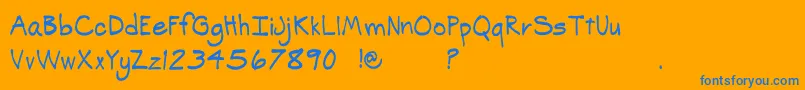 SpCasualDemo Font – Blue Fonts on Orange Background