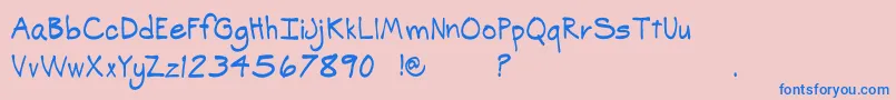 SpCasualDemo Font – Blue Fonts on Pink Background