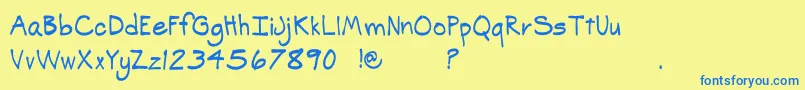 SpCasualDemo Font – Blue Fonts on Yellow Background
