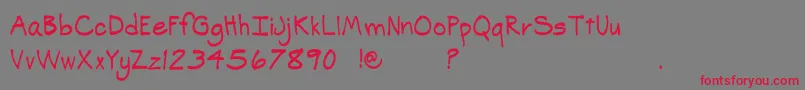 SpCasualDemo Font – Red Fonts on Gray Background