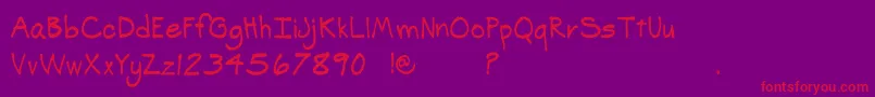 SpCasualDemo Font – Red Fonts on Purple Background