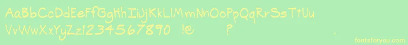 SpCasualDemo Font – Yellow Fonts on Green Background